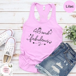 Personalized 40 and Fabulous Tank Top, Celebrating 40th Birthday Tank Top, Custom Birthday Party Tank,Matching Birthday Party Group Tank Top