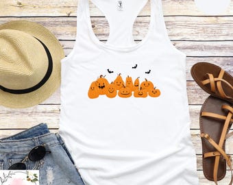 Halloween Pumpkin Tank Top, Fall Ghost Tank Top, Pumpkin Season Tank Top, Spooky Season Tank Top, Cute Ghosts Tank Top, Pumpkin Tank Top