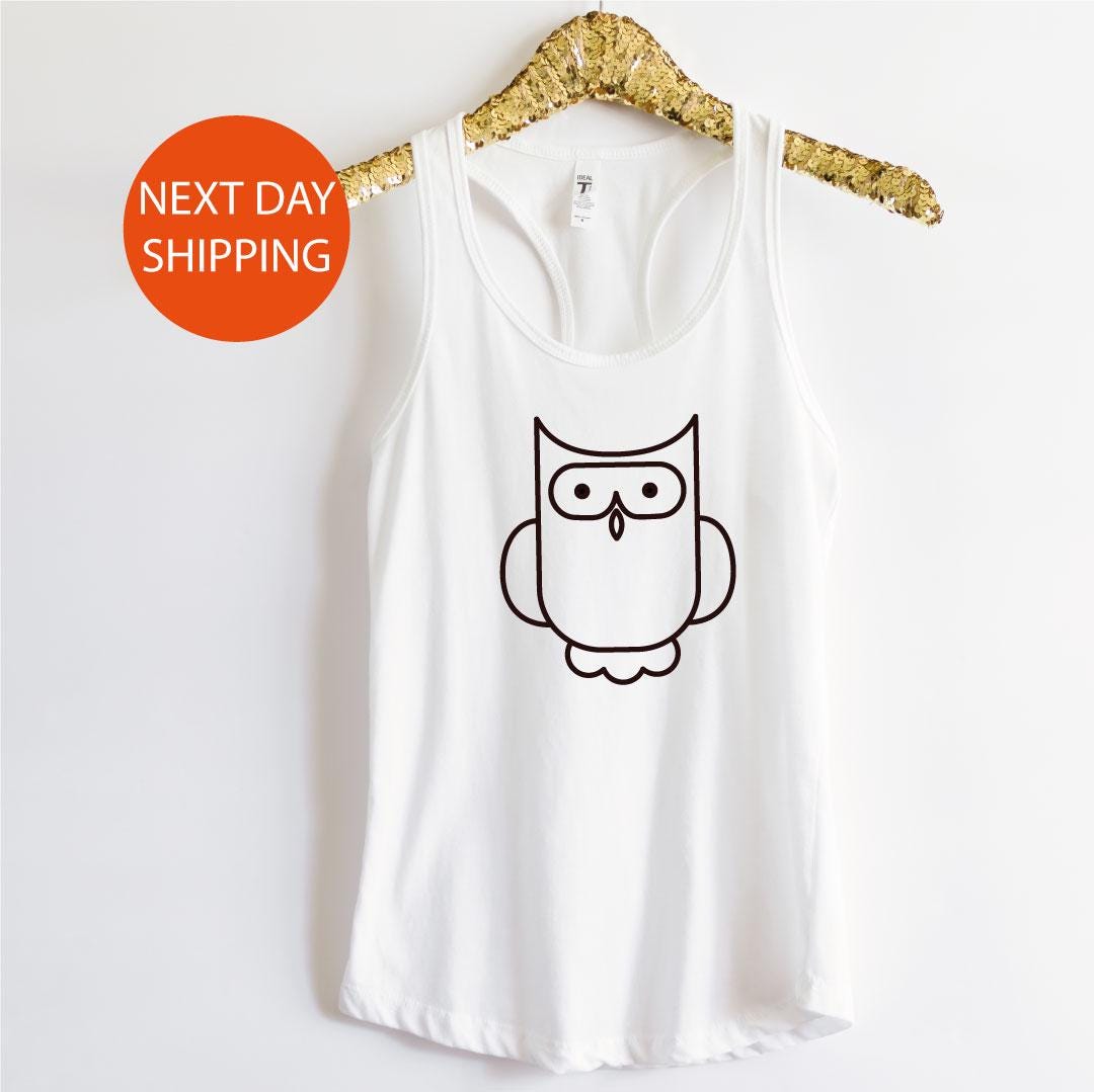 Owl Love Tank Top, Cute Owls Tank Top Gift, Birding Lover Shirt, Ornithologist, Minimalist Birds, Bi