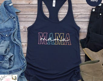 Mama Tank Top, Best Mom Tank Top, Retro Mama Tank Top, Mama Tank TopFor Birthday Gift, Baby Shower Gift Mom Tank Top, Mother’s Day Tank Top