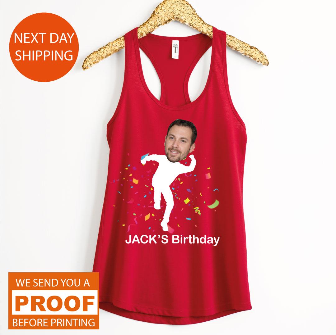 Customised Top Fun Custom Face Figures Birthday Tank Top, Birthday Photo, Custom Photo ...