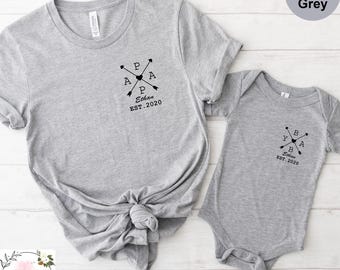 Custom Papa Shirt Est Year Name, Custom Papa Shirt With Kids Name, Custom Papa Shirt with Names, Gift For Fathers Day Shirt, Dad Est Shirt