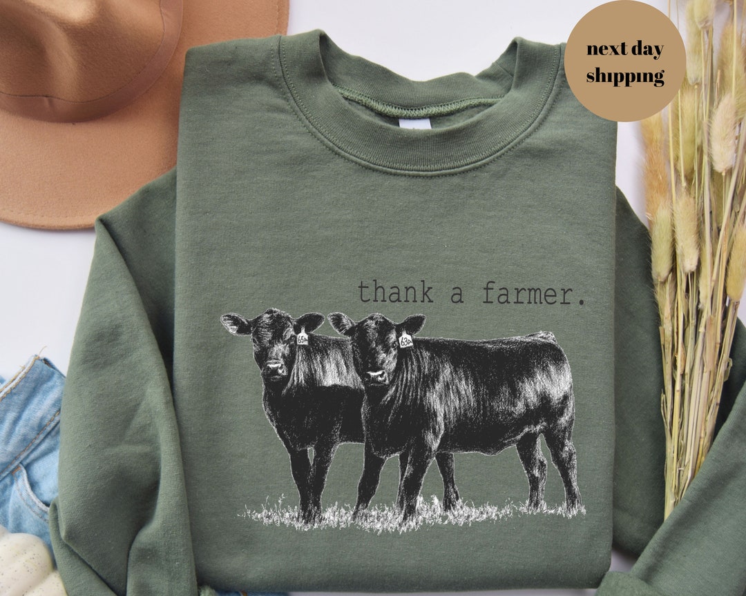 Thank a Farmer Western Crewneck Sweatshirt, Beef Farmer Crewnecks
