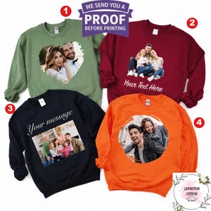 Custom Photo Sweatshirt, Personalized Top With Photo, Custom Front And Back Print Sweater, Add  Your Photo To Your Shirt, Add Your Photos