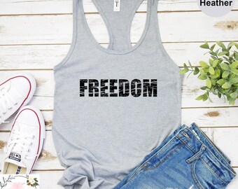 Freedom Tank Top, Distressed Vintage Freedom Tank Top, USA Patriotic Tank Top, Liberty & Independence Tank Top for Men and Women