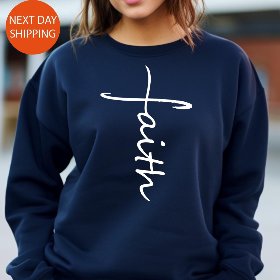 Faith Sweatshirt, Faith Cross Hoodie, Christian Gift, Faith Gift ...