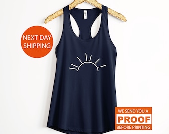 Sun Tank Top, Next Level Minimalist Summer Sun Tank Top