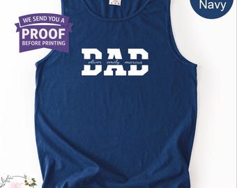 Custom Dad Tank Top With Kids Names, Personalized Birthday New Dad Tank Top, Father's Day Tanktop