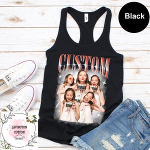 Custom Bootleg Tank Top, Birthday Gift, Custom Photo Tank Top, Bootleg Rap Tank Top, Custom Retro Girlfriend Boyfriend Tank Top