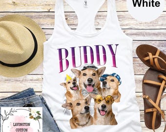 Custom Dog Bootleg Tank Top, Personalized Dog Bootleg Tank Top, Custom Pet Vintage Tank Top, Dog Lover Tank Top, Cat Bootleg Rap Tank Top