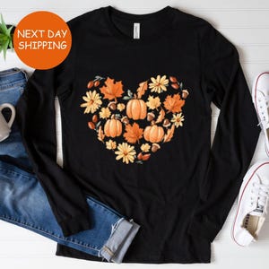 Fall Heart Long Sleeve, Love Fall Y'All Top, Pumpkin Fall Tee, Hello Pumpkin, Fall Vibes, Peace Love Thanksgiving, Family Thanksgiving Shirt