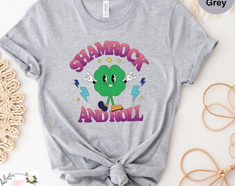 Shamrock and Roll Shirt, Shamrocks St. Patrick's Day T-Shirt, Womens Saint Patricks Day Shirt, Irish Clover Shirt,Funny St Patrick’s Shirt