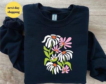Floral sweatshirt, Botanical Hoodie,wildflower Hoodie, Gardeners Sweatshirt, Wildflower sweatshirt,Nature Lover Sweatshirt,Flower Sweatshirt