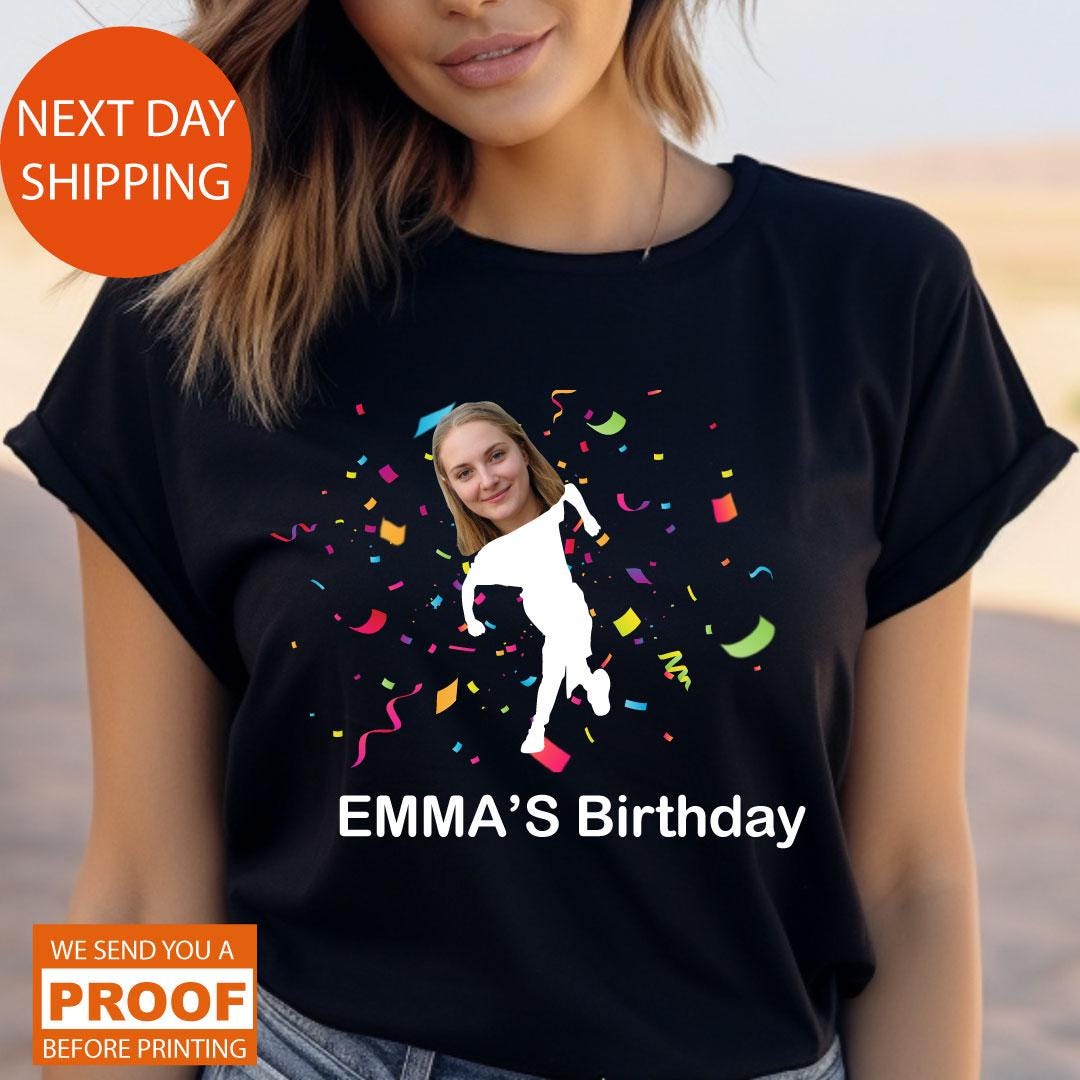 Customised Top Fun Custom Face Figures Birthday Tank Top, Birthday Photo, Custom Photo ...