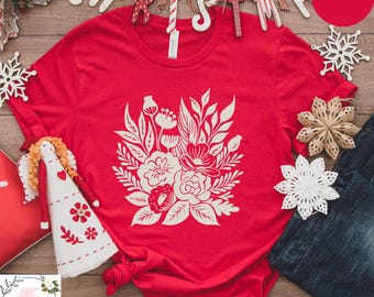 Botanical Flower T-Shirt, Wildflower Bouquet Shirt, Vintage Floral Shirt, Boho Garden Graphic Tee, Nature Lover Shirt, Floral T-Shirt
