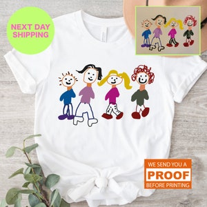 Custom Kid Drawing T-shirt, Child Drawing Shirt, Child Art Shirt, Kids Art Work shirt, Custom Child Art Work Shirt, Custom Fathers Day Shirt