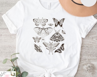 Vintage Butterfly T-Shirt, Cottagecore Shirt, Butterfly Lover Shirt, Aesthetic Tshirt, Moth Shirt, Cottagecore Aesthetic Shirt