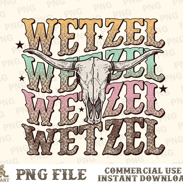 Wetzel PNG, Wetzel Bull Skull Png, Western Sublimation Designs, Country Music Png, Country Png, Koe Png, Western png, Leopard Bull Skull PNG