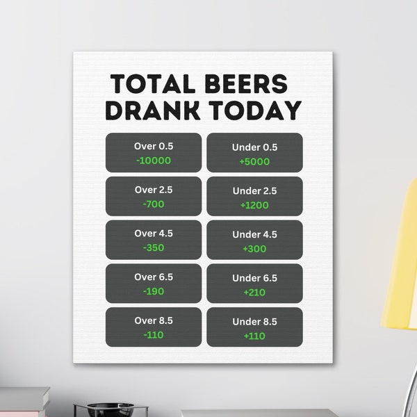 Drinking Beer Canvas Wrap For Man Cave Wall Art Alcohol Home Decor Basement Bar Art Frat Wall Art Fraternity Decorations Sports Betting Gift