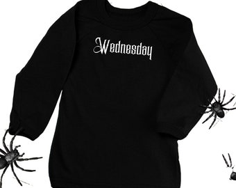 WEDNESDAY sweatshirt, Wednesday Addams sweatshirt, Wednesday black sweatshirt, Wednesday Addams black sweatshirt, Halloween black sweatshirt