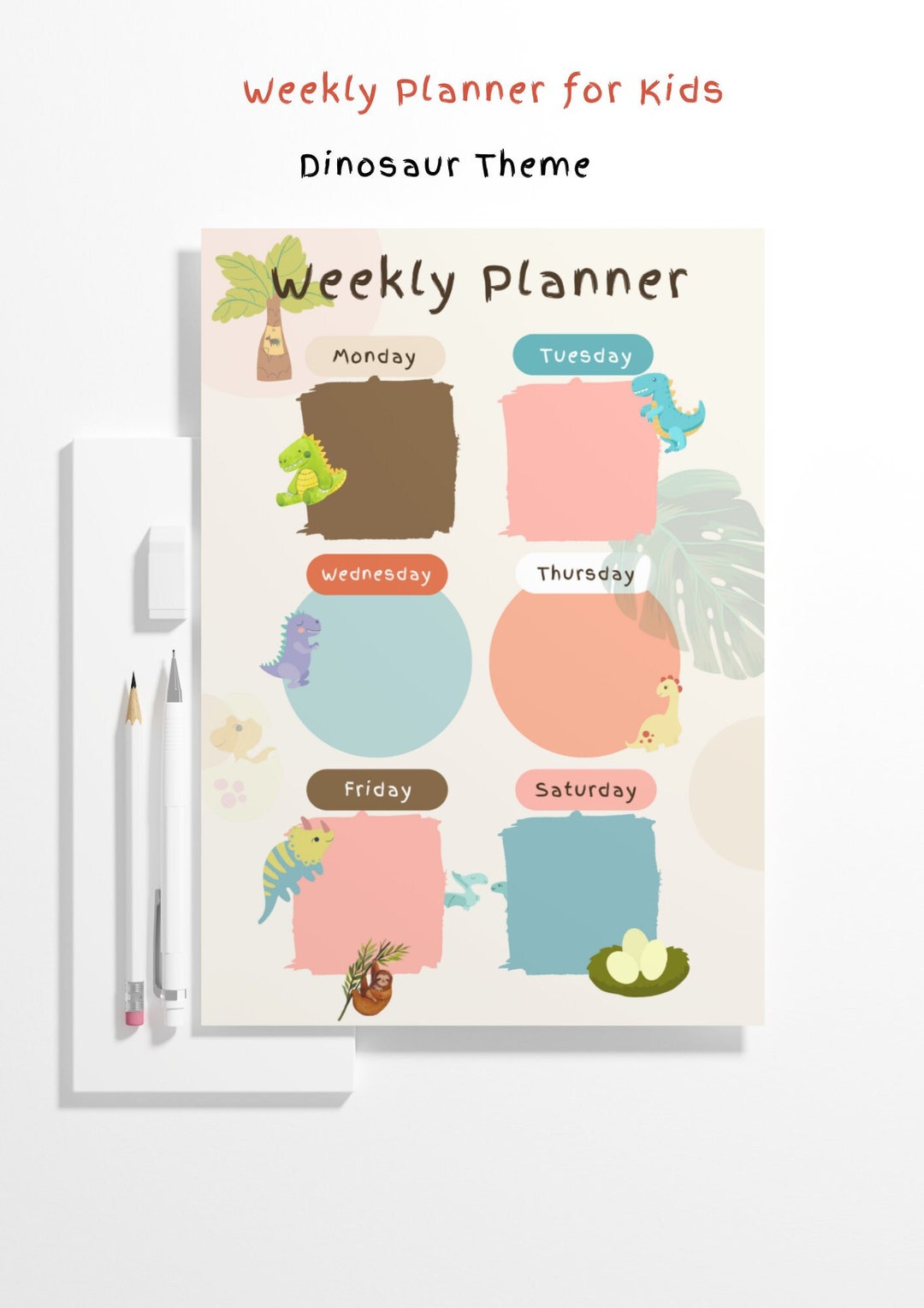 Kids Weekly Planner Printable Children's Activity - Etsy