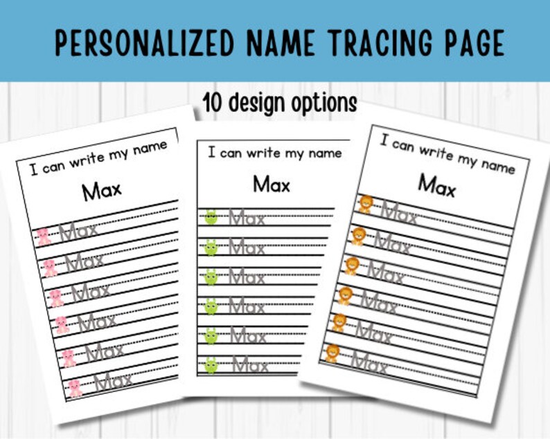 Personalized Name Tracing Worksheets, Preschool Worksheets, Printable ...