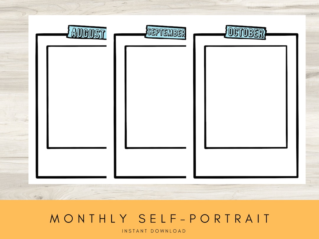 All about me printable monthly worksheet self portrait template
