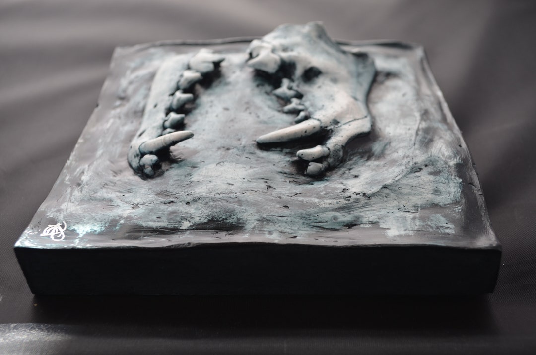 Coyote Skull Wall Plaque. Decorative Tile. Jawbone Relief Wall Etsy