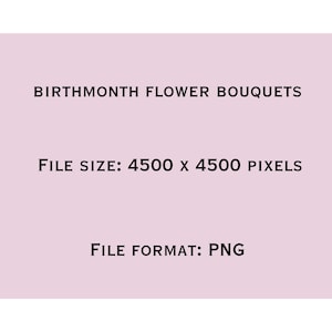 Birthmonth Flower Bouquet Clipart, Birthflower Png, Watercolor Birthflowers, Floral Illustration Png