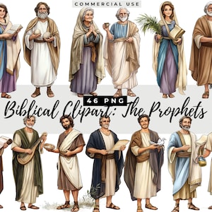 Biblical Clipart of the Prophets, Bible Figures, Scripture Story Art, Religious Illustrations, Bible Study Resources, Faith-Based Clip art