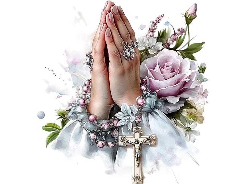 Confirmation Clipart, Christian Cross PNG, First Holy Communion, Watercolor Bible, Religious Sublimation, Digital Download, Commercial Use