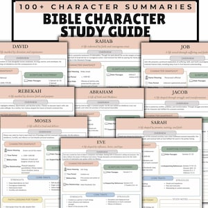 Bible Character Study Guide - Daily Devotional Printable, Bible Summary Guide