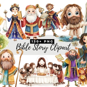 Bible Clipart for kids, Biblical Characters Old New testament, Jesus Sunday School, Religious Kids Art Christian Holiday, Cute cartoon Moses