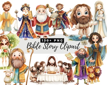 New Old Testament Bible Clipart for kids, Biblical Characters Jesus Sunday School, Religious Kids Art Christian Holiday, Cute cartoon Moses