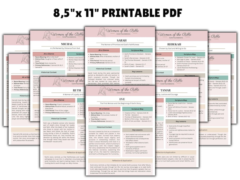 Women of the Bible Character Study Guide, Women’s Devotional Tip-ins ...