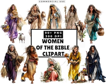 Women of the Bible Clipart, Bible Characters Png, Bible Study and Journaling clipart, Sunday School Christian PNG