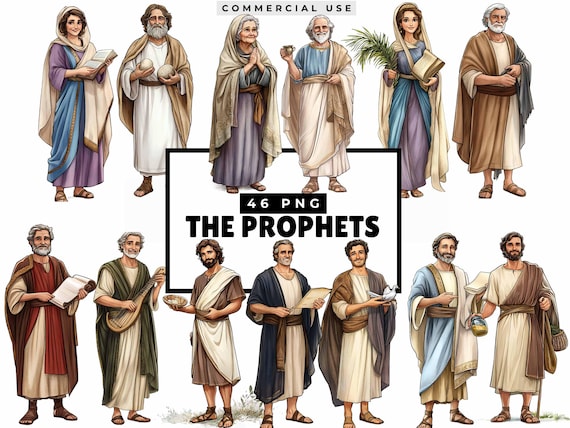 Biblical Clipart of the Prophets, Scripture Story Art, Religious Illustrations, Bible Study Resources, Faith-Based Clip art
