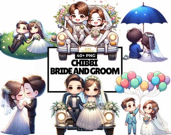 chibi couple png, chibi couple clipart, Bride groom clipart, couple chibi cute, chibi wedding