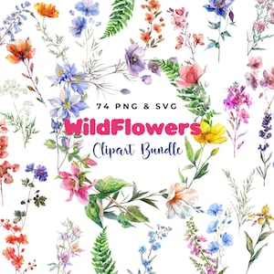 Wildflower Clipart, Wildflower Png, Wildflower Svg, Wedding Clipart, Floral Svg, Spring Floral, Minimalist Flower Png, Commercial Use