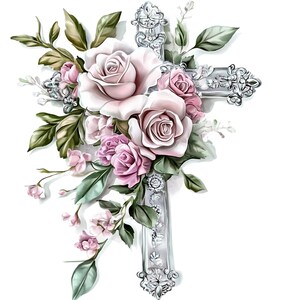 Confirmation Clipart, Christian Cross PNG, First Holy Communion, Watercolor Bible, Religious Sublimation, Digital Download, Commercial Use
