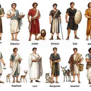 Tribes Of Israel Biblical Clipart, Bible Characters, Bible Story Clip art Religious Collection, Bible Study,    Biblical People, Joseph