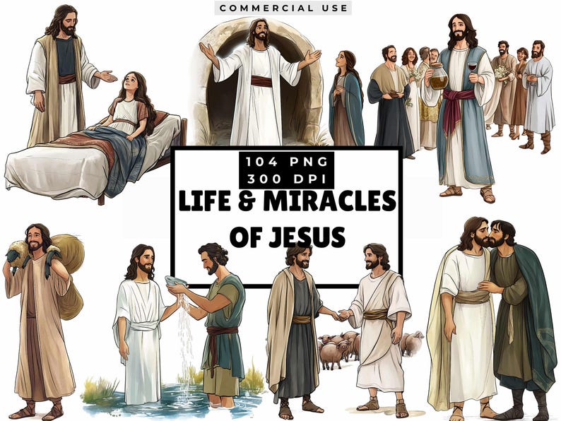 Miracles of Jesus New Testament Clipart, Bible Stories, Biblical ...
