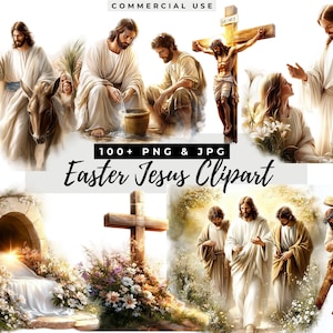 Ostern Jesus Clipart, Aquarell Illustrationen, druckbare digitaler Download, christliche Bastelbedarf, Auferstehung Kunst, er ist auferstanden Png