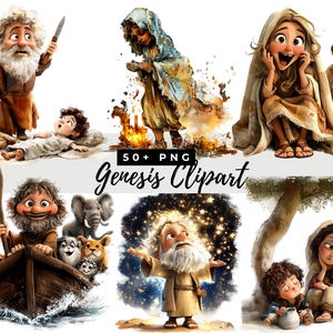Genesis Clipart Bundle, Biblical Characters, Religious Art for Kids, Old Testament, Bible Story Clip Art, Sunday School, Instant download