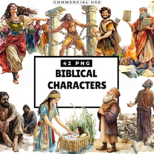 Bible Characters Png Genesis, Moses Clipart, Biblical Stories, Religious Clip art, Esther, Joshua, Religious Clipart Collection