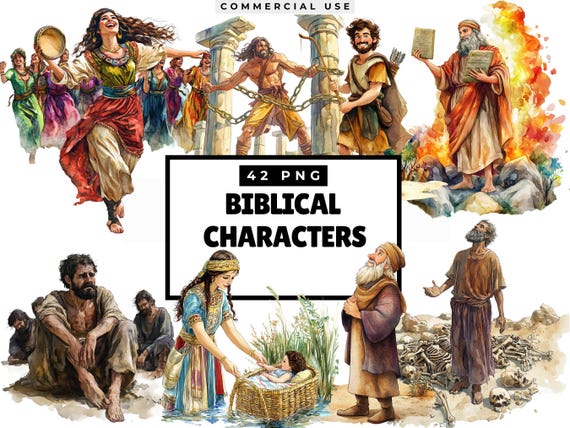 Bible Characters Png Genesis, Moses Clipart, Biblical Stories, Religious Clip art, Esther, Joshua, Religious Clipart Collection