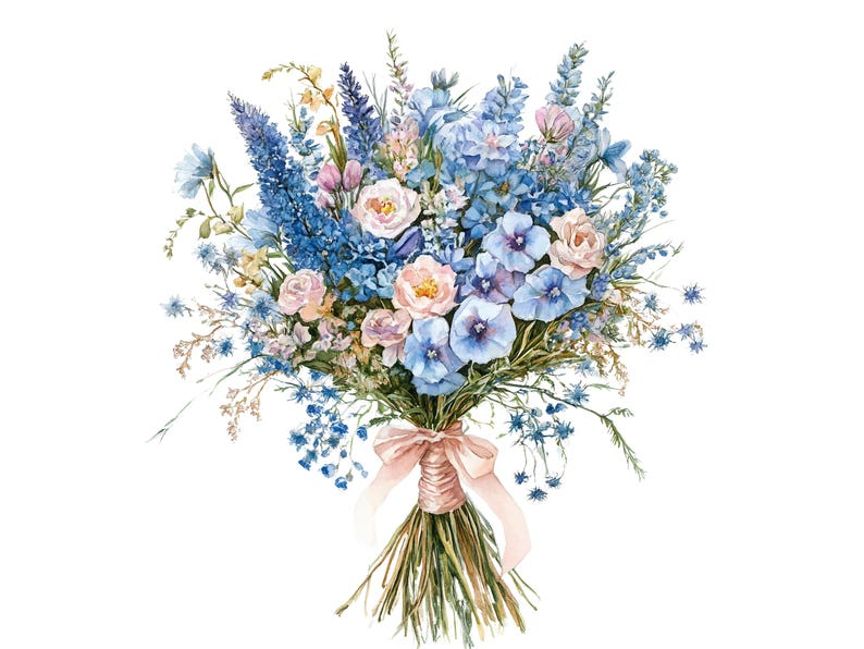 Birthmonth Flower Bouquet Clipart, Birthflower Png, Watercolor Birthflowers, Floral Illustration Png