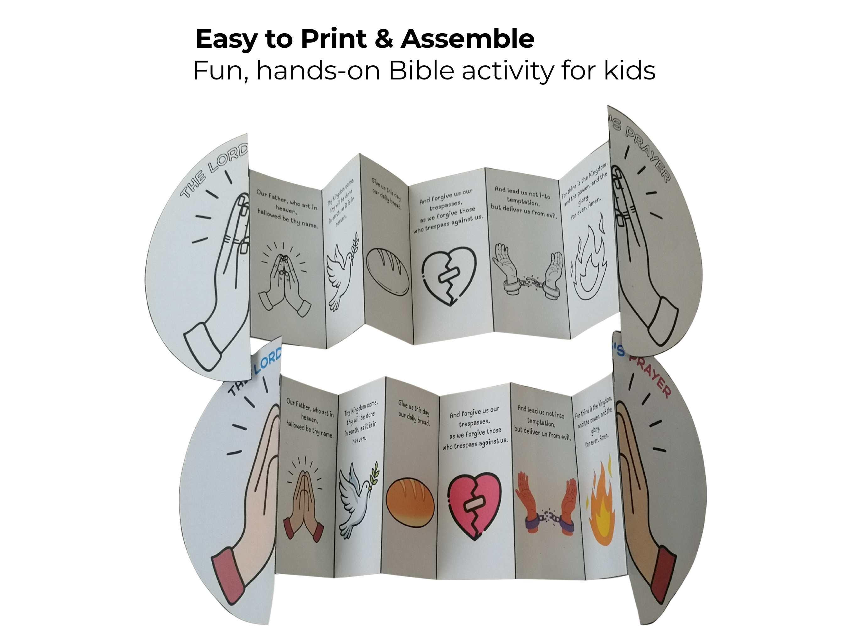 The Lords Prayer Bible Craft, Sunday School Prayer Craft for Kids ...