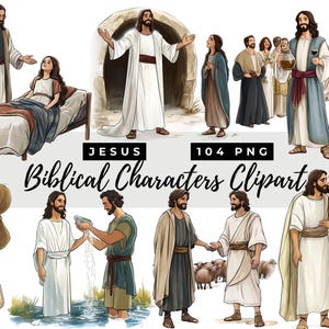 Personagens bíblicos, milagres de Jesus, clipart, histórias da Bíblia, clipart religioso, uso comercial, gráficos da escola dominical, Novo Testamento