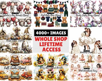 All Access Clipart Pass, Mega Clipart Bundle, Instant Download, Commercial License, Digital Art for Crafts